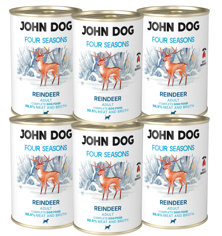 John Dog Four Seasons renifer adult 400 g × 6
