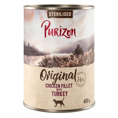 Purizon Sterilised indyk, kurczak pasztet adult 400 g × 6