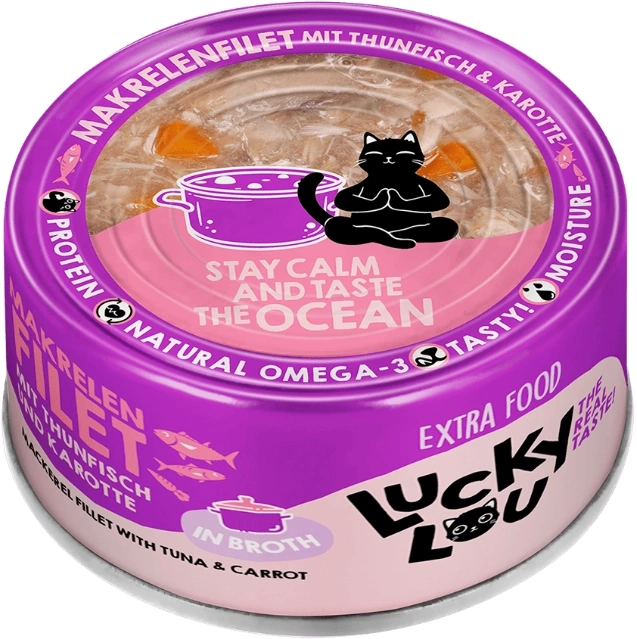 Lucky Lou Extrafood makrela, tuńczyk w bulionie adult 70 g