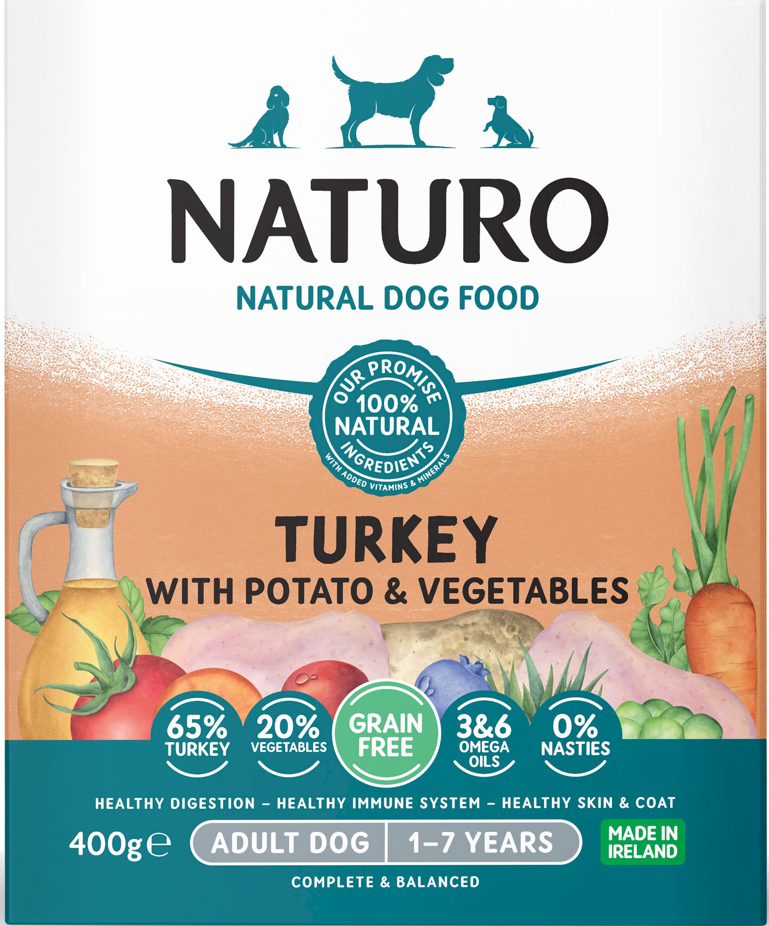 Naturo Grain Free indyk z ziemniakami adult 400 g