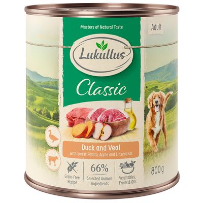 Lukullus Classic cielęcina, kaczka adult 800 g × 6