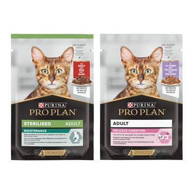Purina Pro Plan Sterilised Digestive mix smaków w sosie adult 85 g × 12