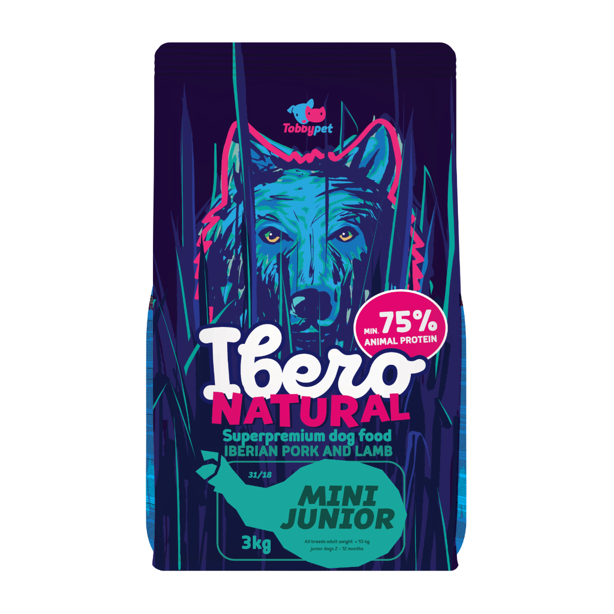 Ibero Natural dziczyzna, jagnięcina z ryżem junior małe rasy 3 kg