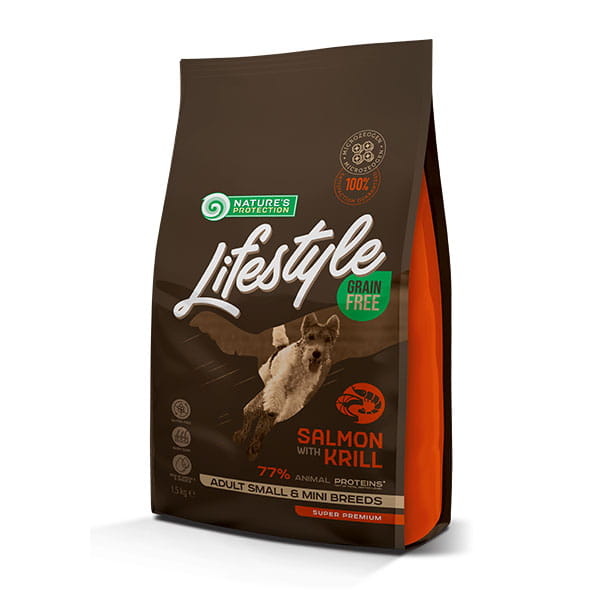 Nature's Protection Lifestyle kryl, łosoś adult małe rasy 1,5 kg
