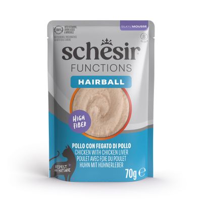 Schesir Functions Hairball kurczak, wątróbka pasztet 70 g × 24