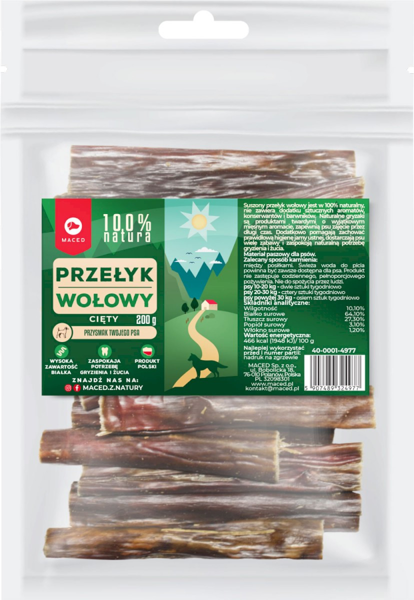 Maced 100% Natura przełyk wołowy cięty 200 g
