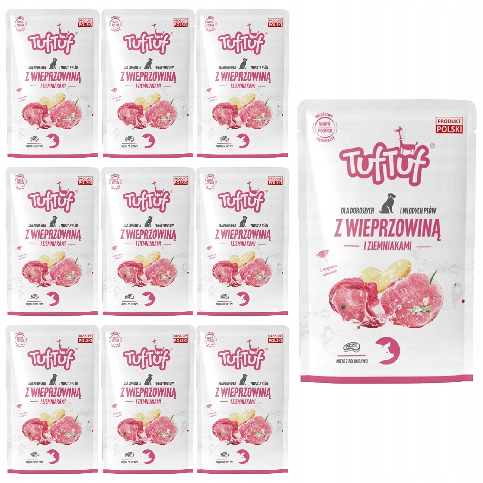 Tuf Tuf wieprzowina z ziemniakiem adult 500 g × 10
