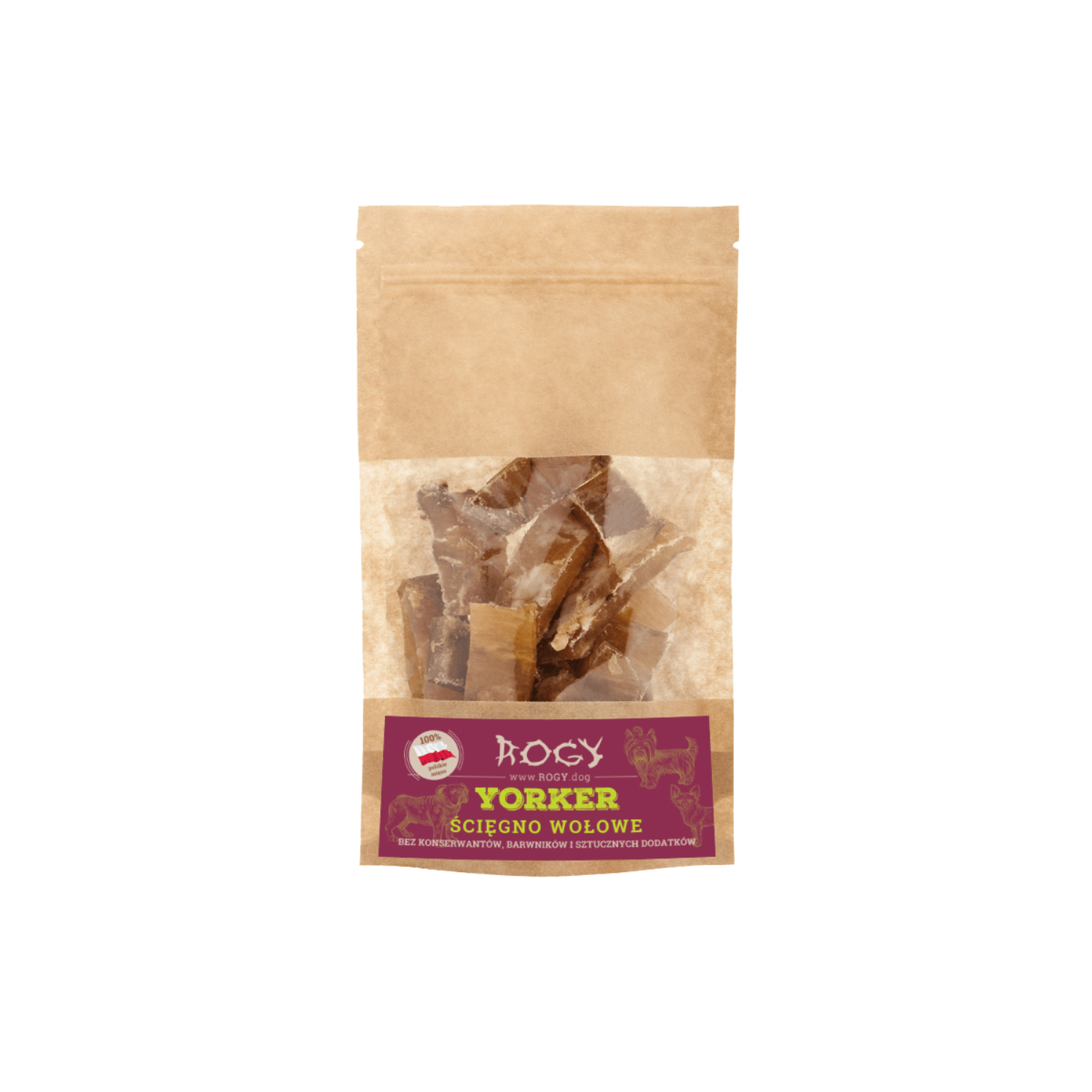 Rogy Yorker ścięgno wołowe małe rasy 80 g