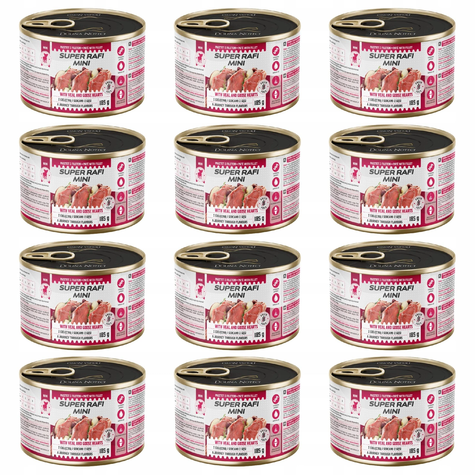 Rafi Super Rafi Mini cielęcina, gęś adult małe rasy 185 g × 12
