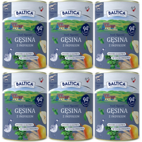 Baltica Smaki Regionów gęsina, indyk adult 400 g × 6