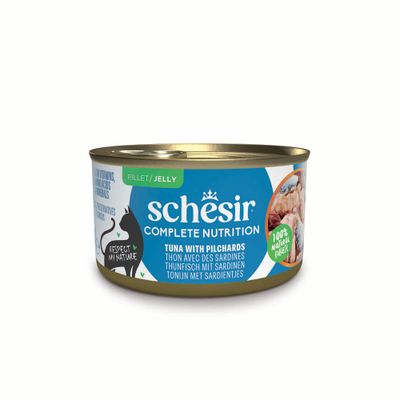 Schesir Complete Nutrition sardynka, tuńczyk w galaretce adult 85 g × 6