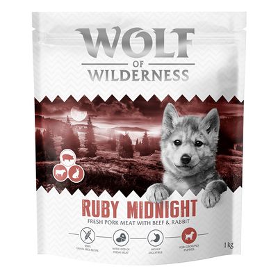 Wolf of Wilderness królik, wołowina puppy 1 kg × 5
