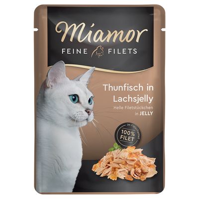 Miamor Feine Filets Sensitive tuńczyk, łosoś w galaretce 100 g × 6