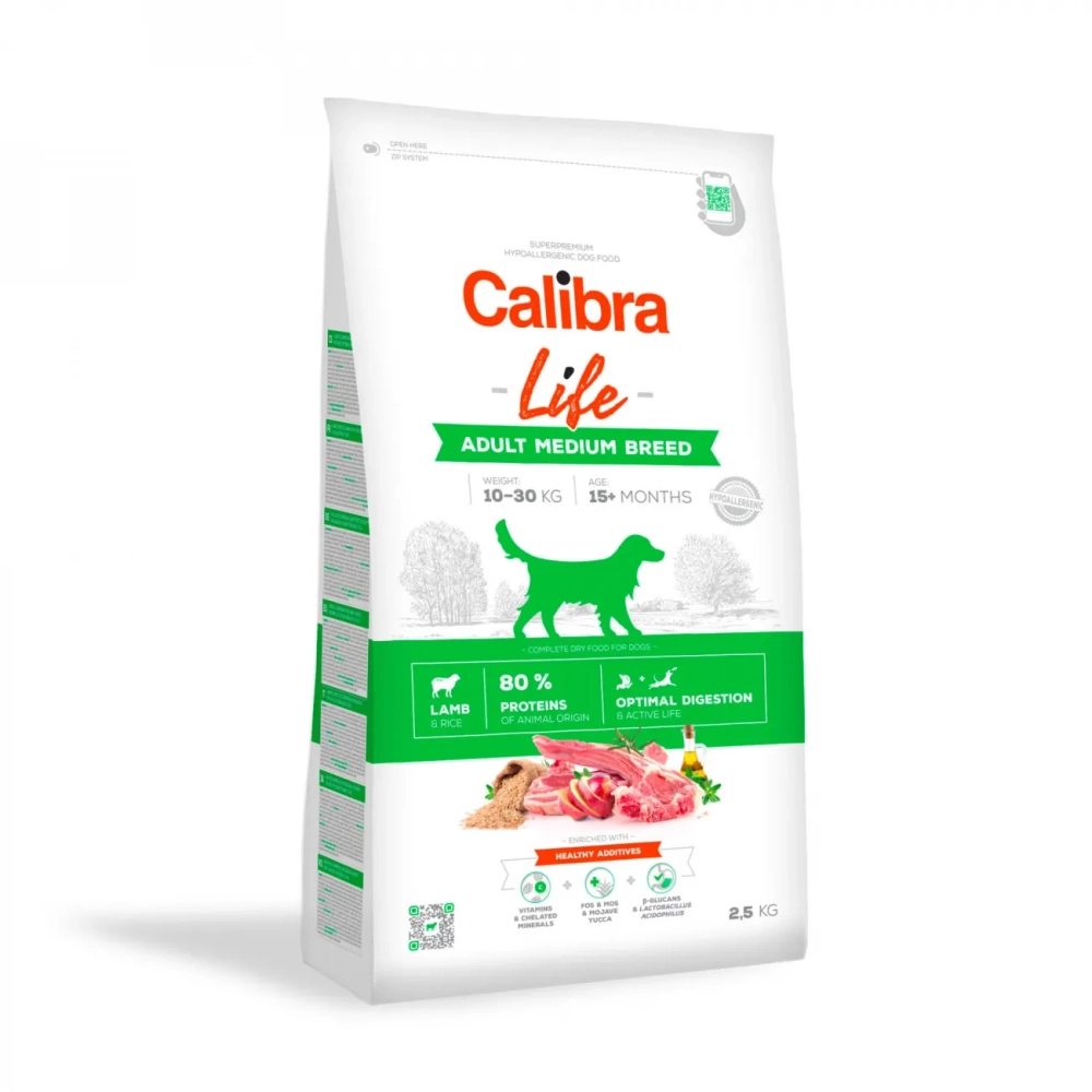 Calibra Dog Life jagnięcina adult średnie rasy 2,5 kg