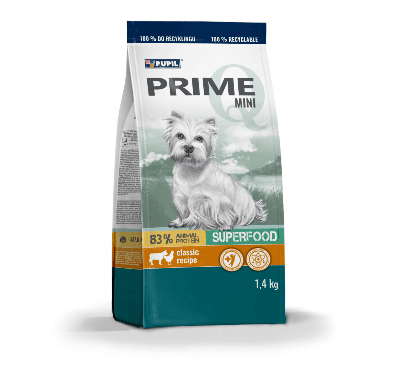 Pupil Prime kurczak, wołowina adult małe rasy 1,4 kg
