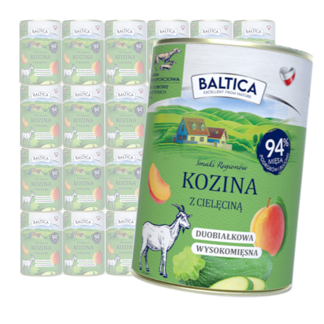 Baltica Smaki regionów cielęcina, kozina adult 400 g × 24