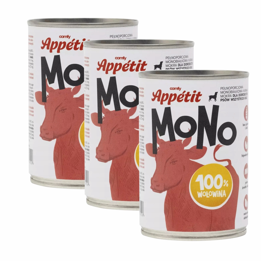 Comfy Appetit Mono wołowina adult 400 g × 3