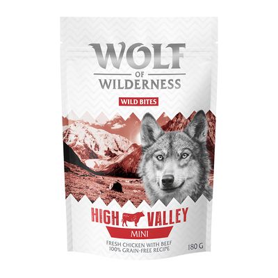 Wolf of Wilderness Wild Bites kurczak, wołowina małe rasy 180 g