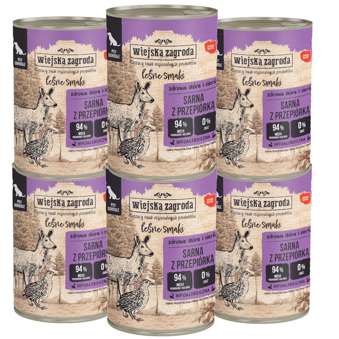 Wiejska Zagroda Leśne Smaki przepiórka, sarna 400 g × 6