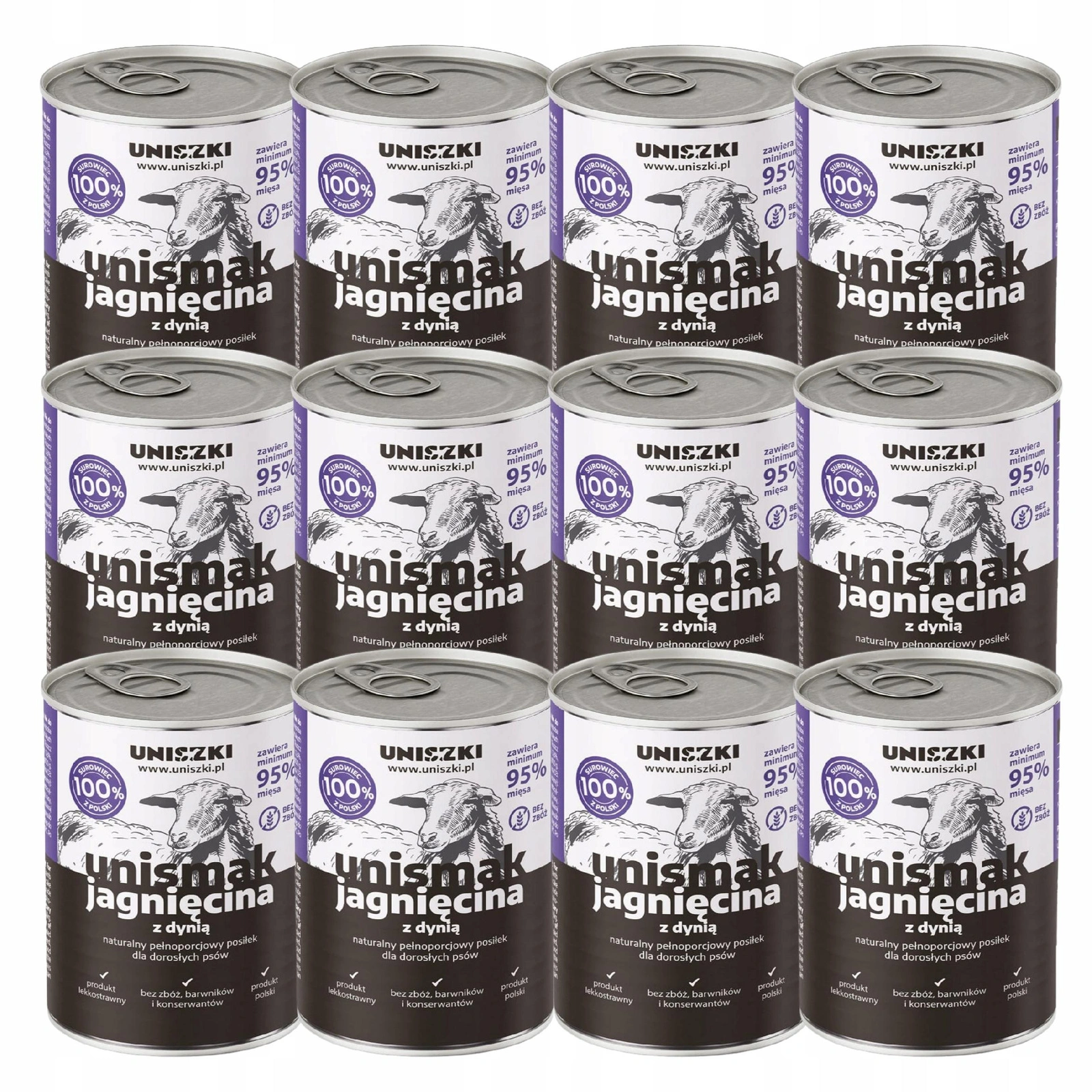 Uniszki Unismak jagnięcina z dynią adult 800 g × 12