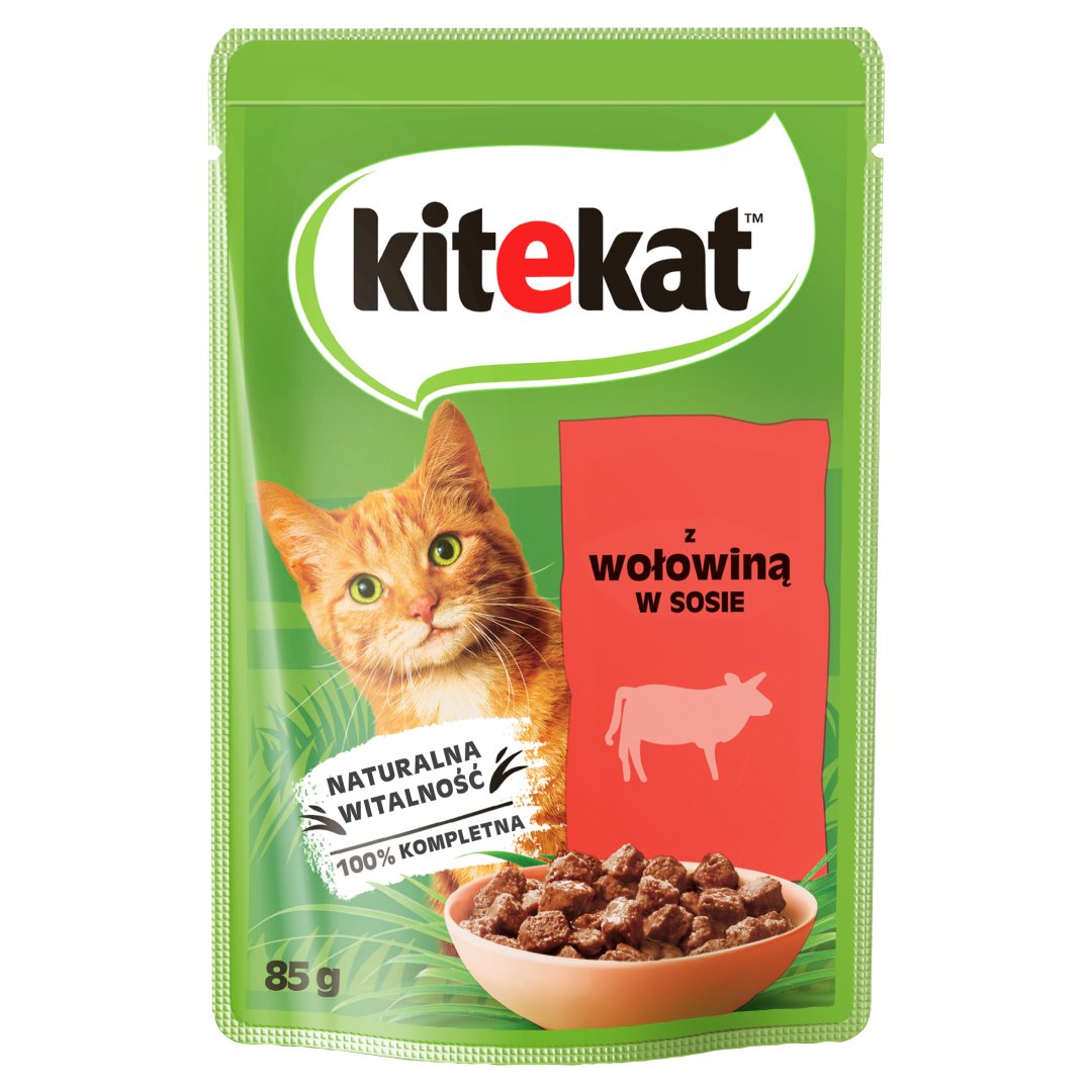 Kitekat wołowina w sosie adult 85 g