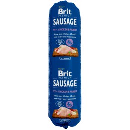 Brit Sausage królik, kurczak adult 800 g