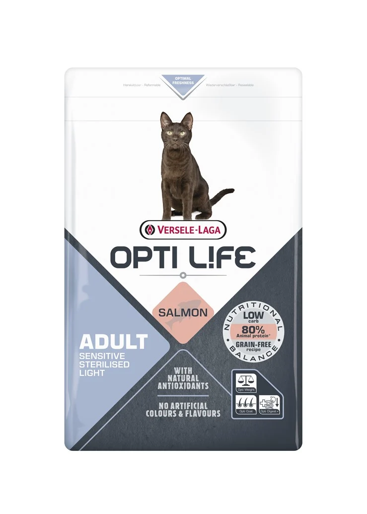 Versele-Laga Opti Life Sterilised Light łosoś adult 2,5 kg