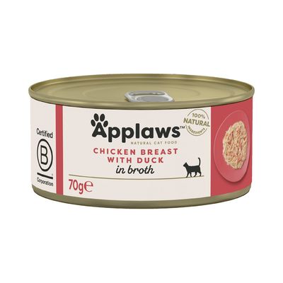 Applaws Sensitive kaczka, kurczak w bulionie adult 70 g × 24