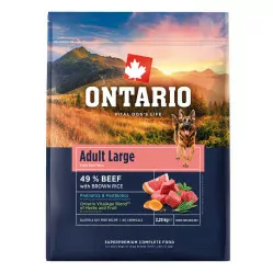 Ontario wołowina z ryżem adult duże rasy 2,25 kg