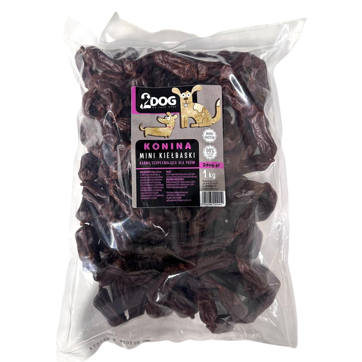 2Dog MINI Kiełbaski konina 1 kg