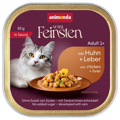 Animonda Vom Feinsten kurczak, wątróbka w sosie adult 85 g × 64