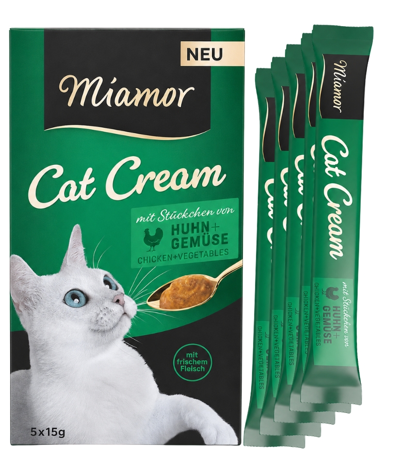 Miamor Cat Cream Digestive kurczak z warzywami w sosie adult 15 g × 5