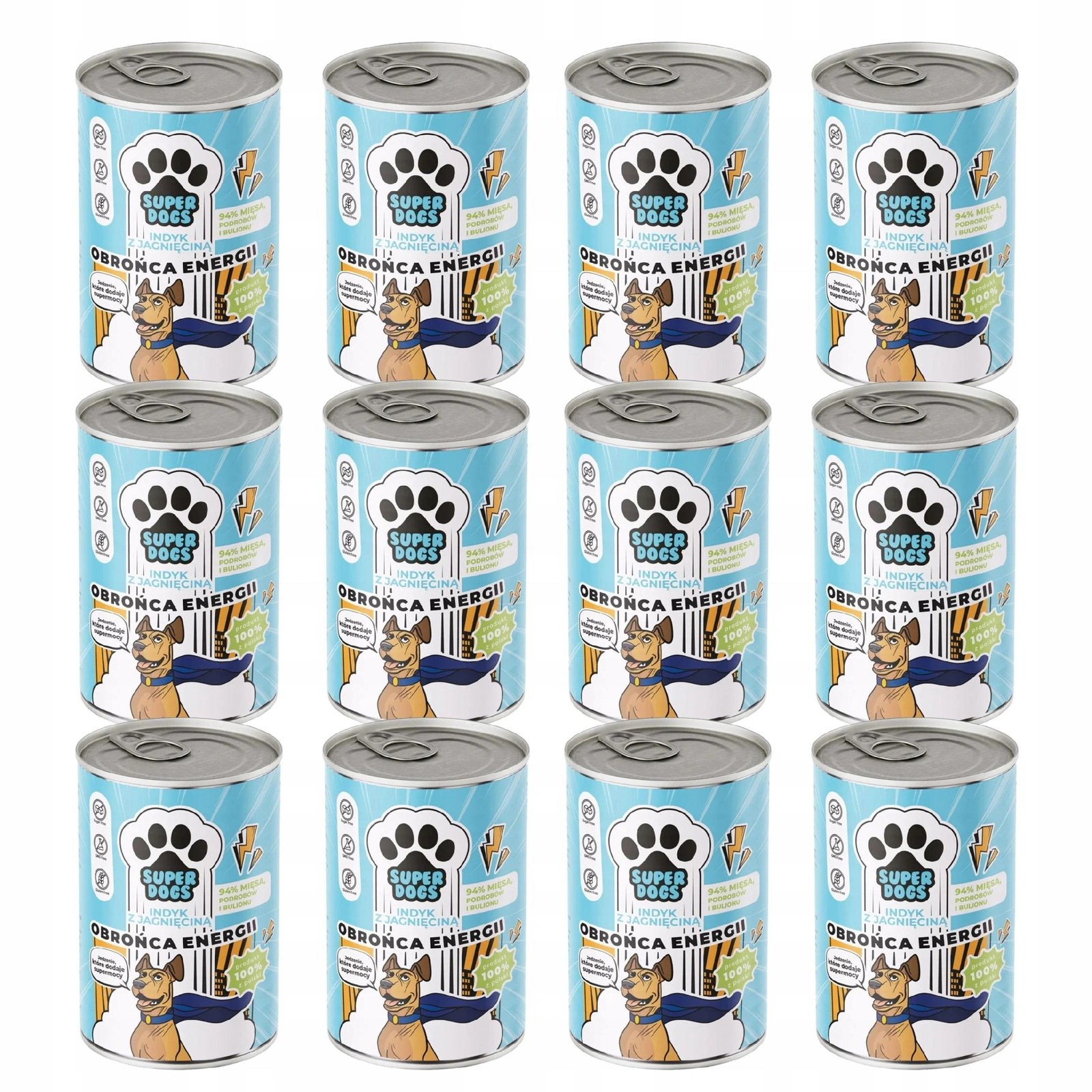 Uniszki Superdogs indyk, jagnięcina adult 400 g × 12