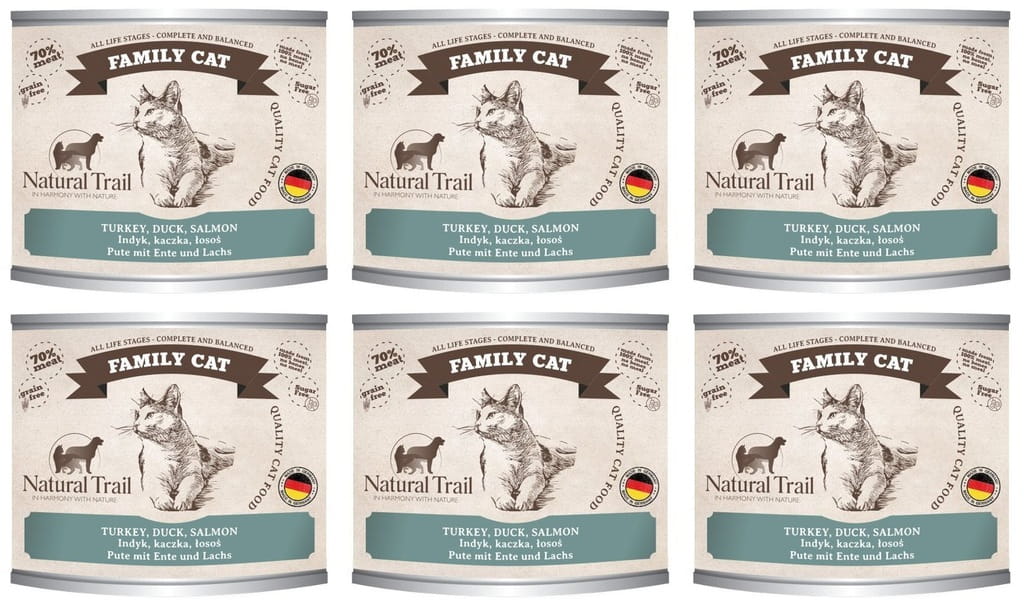 Natural Trail Family Cat mix smaków 200 g × 6