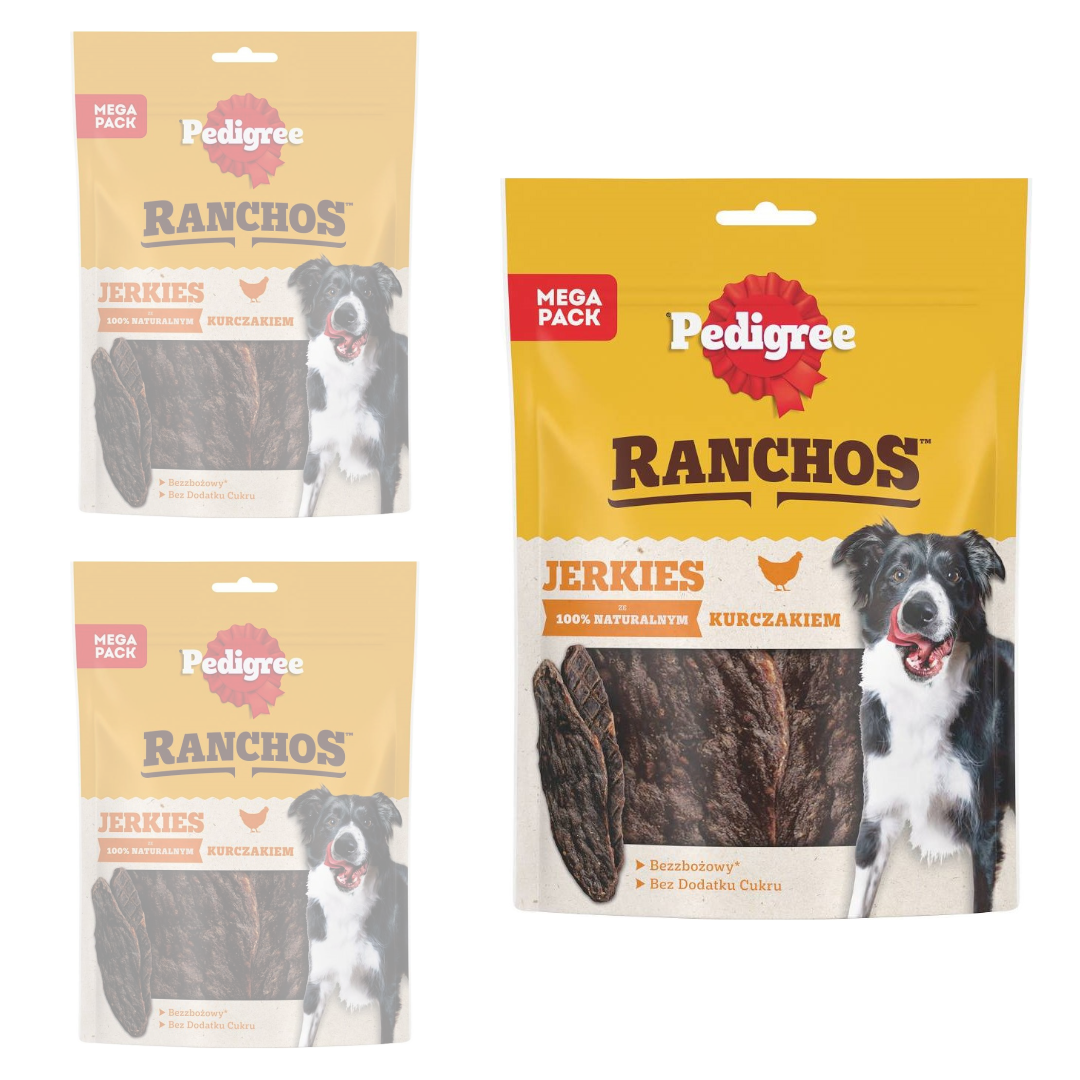Pedigree Ranchos kurczak adult 180 g × 3