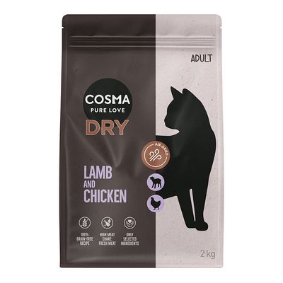 Cosma Pure Love Dry Indoor jagnięcina, kurczak adult 2 kg