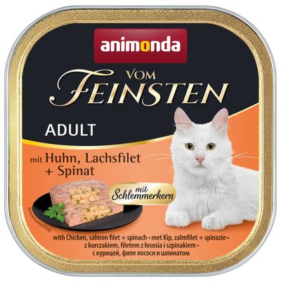 Animonda Vom Feinsten kurczak, łosoś z szpinakiem pasztet adult 100 g × 30