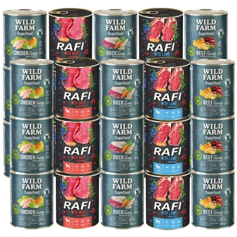 Rafi Wild Farm jagnięcina, kaczka, kurczak, wołowina adult 800 g × 30
