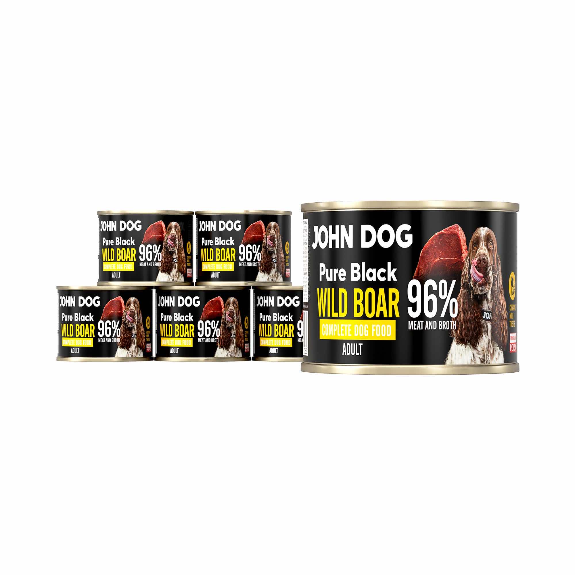John Dog Pure Black dzik adult 200 g × 6