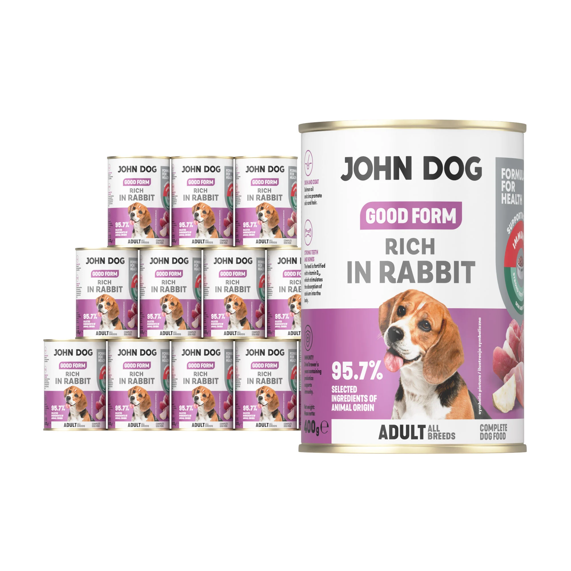 John Dog Good Form królik 400 g × 12