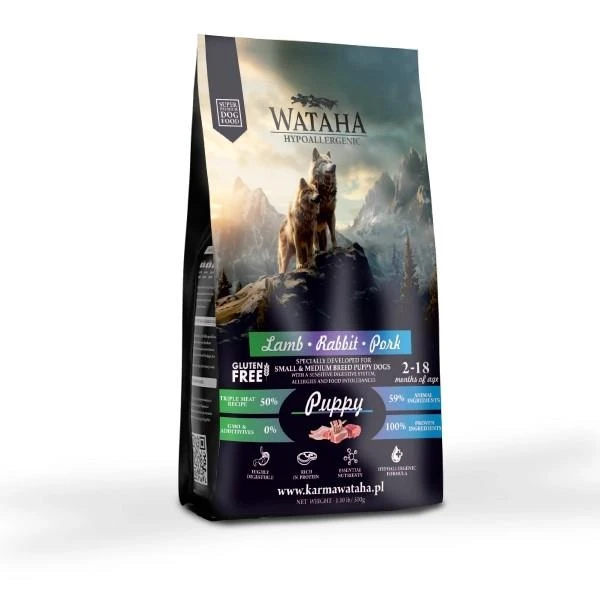 Wataha Hypoallergenic jagnięcina, królik, wieprzowina junior 500 g