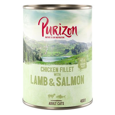 Purizon jagnięcina, kurczak, łosoś w bulionie adult 400 g × 6