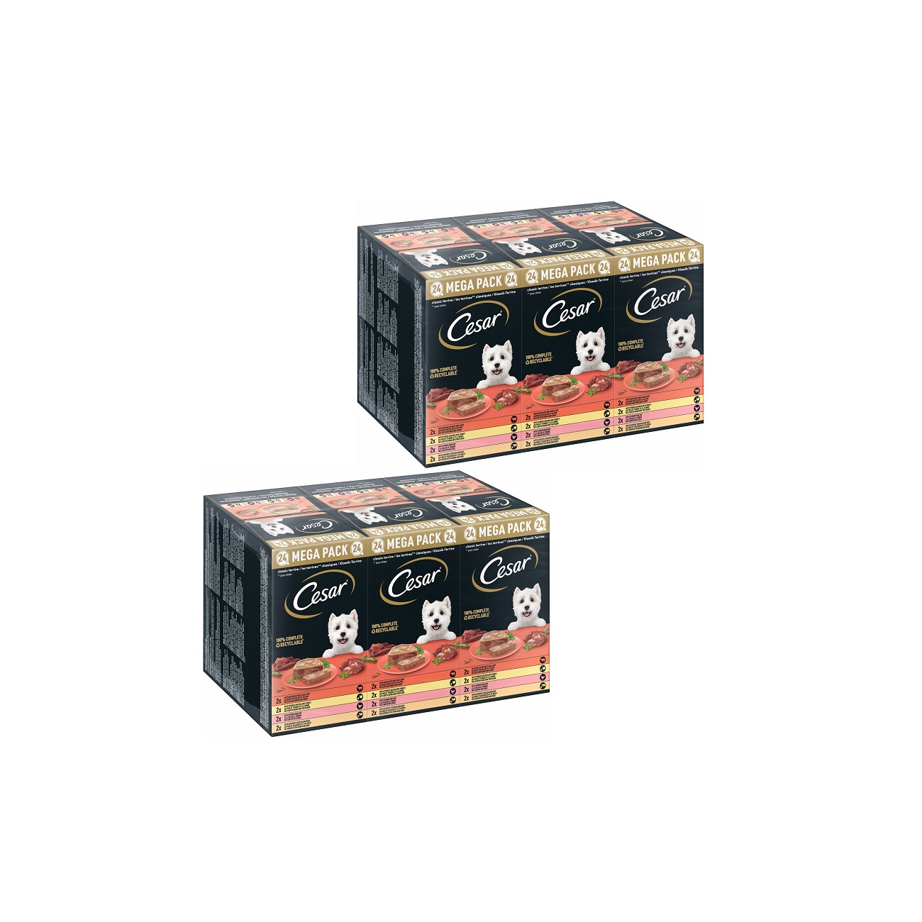 Cesar Classic cielęcina, drób, indyk, kurczak, wołowina, wątroba adult 150 g × 48