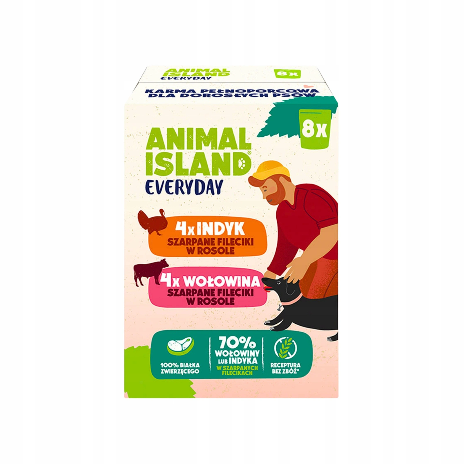 Animal Island Everyday indyk, wołowina adult małe rasy 150 g × 8