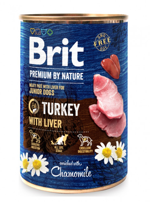 Brit By Nature indyk, wątróbka junior 400 g
