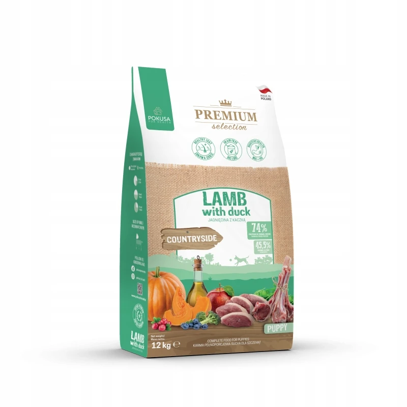 Pokusa Premium Selection jagnięcina, kaczka puppy 12 kg