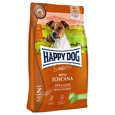 Happy Dog Sensible kaczka, łosoś adult małe rasy 4 kg × 2