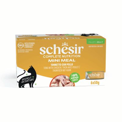 Schesir Complete Nutrition kurczak, tuńczyk w galaretce adult 50 g × 6
