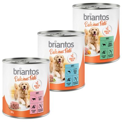 Briantos Delicious Paté jagnięcina, ryba, wołowina adult 800 g × 24