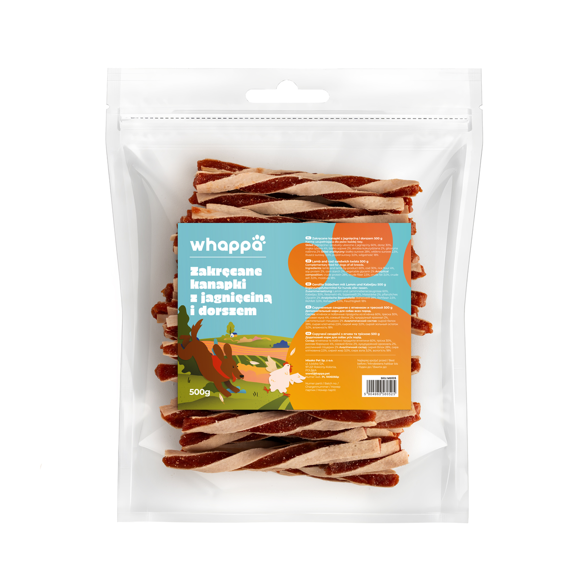 Whappa dorsz, jagnięcina 500 g